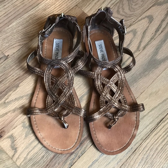 bronze gladiator sandals